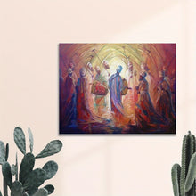 Load image into Gallery viewer, Habesha Orthodox Abstract Canvas Art - 29.97x39.88cm Wooden Framed Wall Decor, African-Inspired Poster for Home &amp; Office
