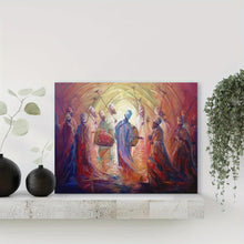 Load image into Gallery viewer, Habesha Orthodox Abstract Canvas Art - 29.97x39.88cm Wooden Framed Wall Decor, African-Inspired Poster for Home &amp; Office
