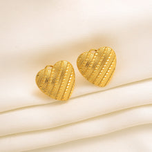 Load image into Gallery viewer, heart shape fashion Jewelry set chain earring 24k Gold Color
