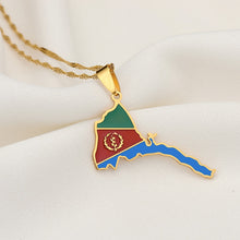 Load image into Gallery viewer, Eritrea Map Flag Pendant Thin
