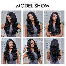 Load image into Gallery viewer, Front  Lace Synthetic Wigs Black Curly Wavy Hair Wig for Ladies and Women
