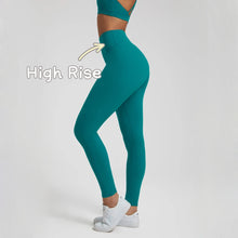 Load image into Gallery viewer, Nylon High Waist Yoga Pants 4 Way Stretch Spandex V Shape Back Gym Fitness Leggings
