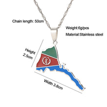 Load image into Gallery viewer, Eritrea Map Flag Pendant Thin
