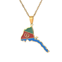 Load image into Gallery viewer, Eritrea Map Flag Pendant Thin
