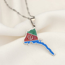 Load image into Gallery viewer, Eritrea Map Flag Pendant Thin
