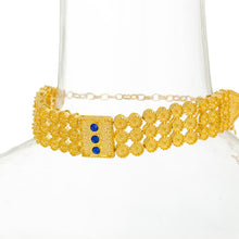 Load image into Gallery viewer, Habesha Gold Color Jewelry sets Colored Stone Chokers Necklace/Earrings/Ring/Bracelet
