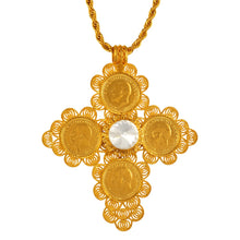 Load image into Gallery viewer, Habesha Big Cross Pendants Necklaces Women Men Gold Color Jewelry
