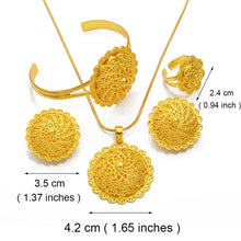 Load image into Gallery viewer, Habesha Jewelry sets Pendant Necklaces Earrings Ring Bangles for Womens Gold Color
