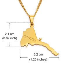 Load image into Gallery viewer, Eritrea Map Pendant Necklaces Chain Women Men Gold Color
