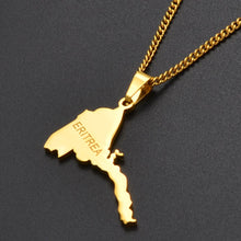 Load image into Gallery viewer, Eritrea Map Pendant Necklaces Chain Women Men Gold Color
