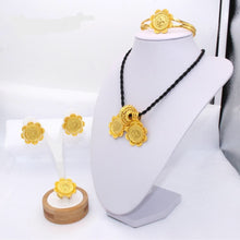 Load image into Gallery viewer, habesha gold jewelry sets 24k Big Coin Pendant Necklace Earring
