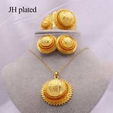 Load image into Gallery viewer, Habesha 24K gold Necklace earrings bracelet ring Hairpin
