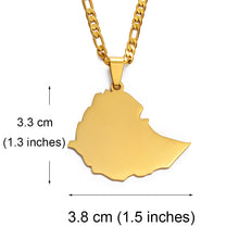 Load image into Gallery viewer, Ethiopia Map Pendant Necklaces for Women Men Gold Color
