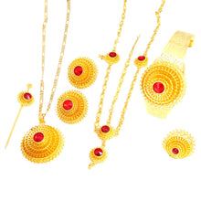 Load image into Gallery viewer, Habesha Gold Hair Piece Pendant Chain Earings Ring Hair Pin Bracelet
