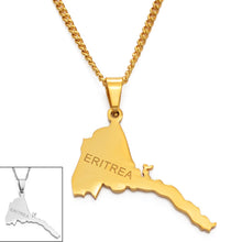 Load image into Gallery viewer, Eritrea Map Pendant Necklaces Chain Women Men Gold Color
