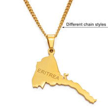 Load image into Gallery viewer, Eritrea Map Pendant Necklaces Chain Women Men Gold Color
