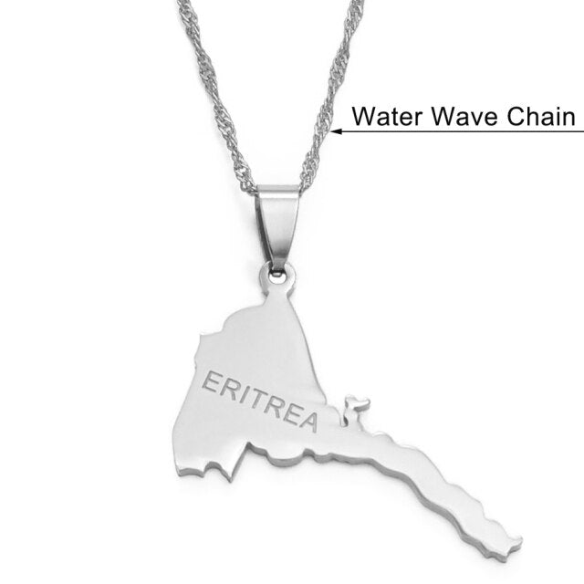 Eritrea Map Pendant Necklaces Chain Women Men Gold Color