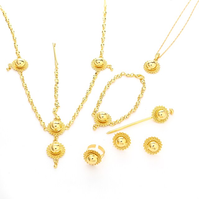 Habesha Gold Color Jewelry Set