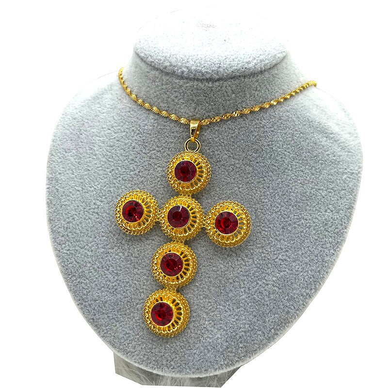 Habesha Big Cross Pendant Necklaces for Women