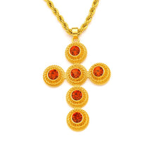 Load image into Gallery viewer, HabeshaTraditiona cross Jewelry set Necklace and Earrings
