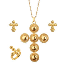 Load image into Gallery viewer, Habesha Traditiona Cross Jewelry Set Necklace Earrings
