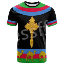 Load image into Gallery viewer, Eritrea Lion Colorful Retro 3DPrint Men/Women Summer Casual Short Sleeves T-Shirts Streetwear
